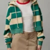 Cobra Kai S6 Oona O’Brien Green Striped Hood­ie