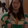 Cobra Kai S6 Oona O’Brien Green Striped Zip-Up Hoodie