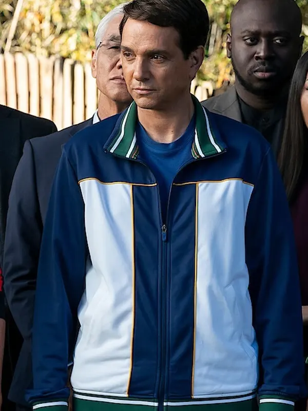 Cobra Kai Season 05 Ralph Macchio Blue Track Jacket