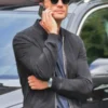Fifty Shades Freed Jamie Dornan Black Bomber Suede Jacket