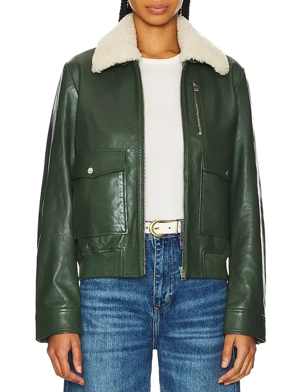 Jenn Tran The Bachelorette Green Leather Jacket