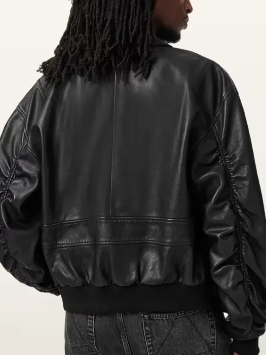 Marco Oversized Leather Bomber Jacket