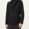 Mens Survey Double Layered Leather Blazer