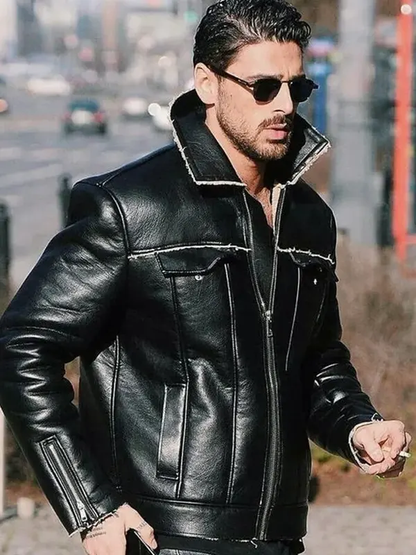 Michele Morrone Biker Leather Jacket