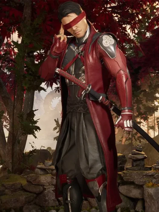 Mortal Kombat 2023 Red Leather Long Coat