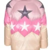 Noémie Schmidt Anthracite Ida Heilman Puffer Pink and White Jacket Back
