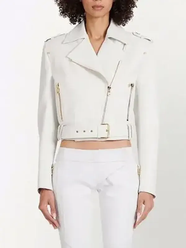 Real Housewives of New Jersey Dolores Catania White Leather Jacket