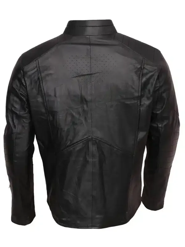 Red Son Superman Costume Black Leather Jacket Back