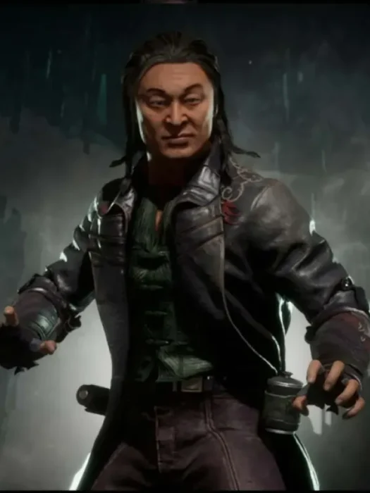 Shang Tsung Mortal Kombat 11 Black Trench Leather Coat