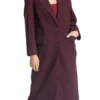 Small Town Big Story Christina Hendricks Maroon Coat