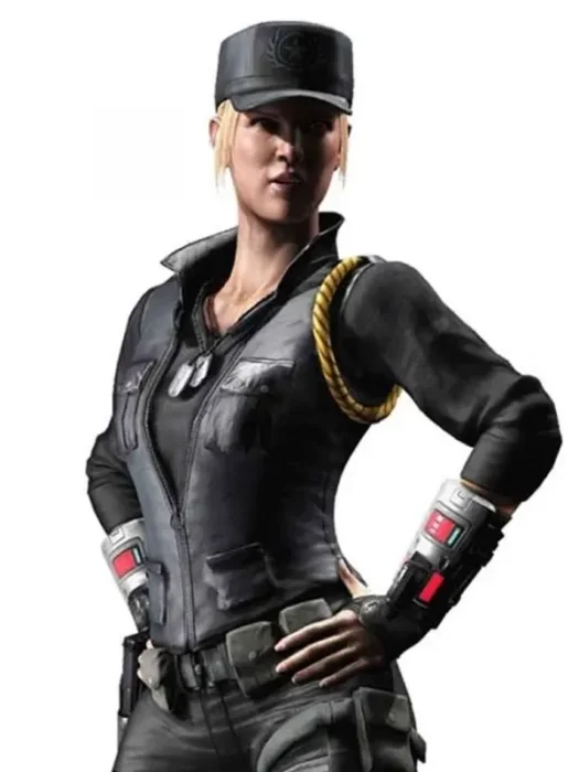 Sonya Blade Mortal Kombat X Soldier Black Leather Vest