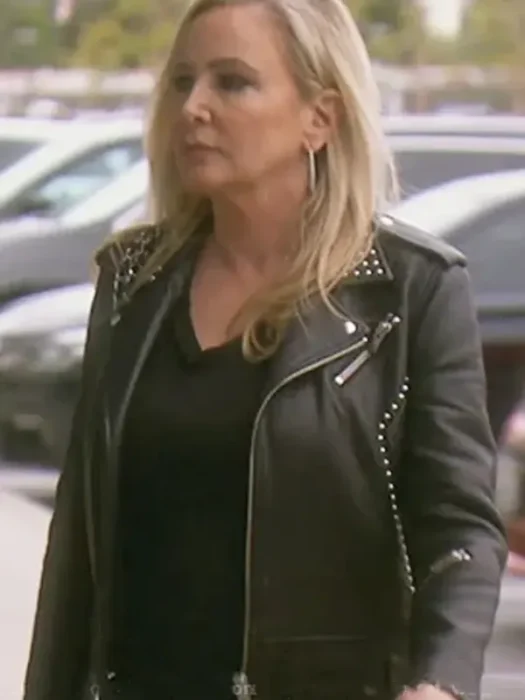 The Real Housewives of Orange County Shannon Beador Black Leather Biker Jacket