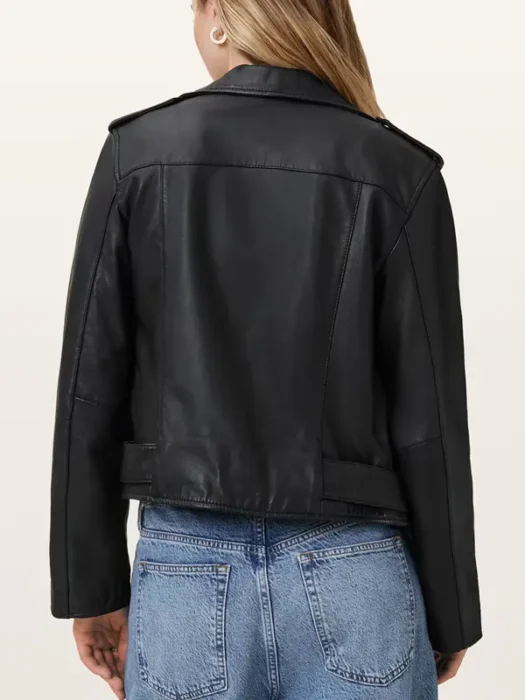 Balfern Leather Biker Jacket Back
