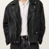 Bradford Oversized Black Biker Leather Jacket