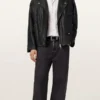 Bradford Oversized Black Leather Biker Jacket