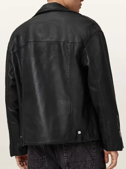 Bradford Oversized Leather Biker Jacket Back