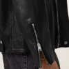 Bradford Oversized Leather Biker Jacket - Zipper Stlyle Cuffs