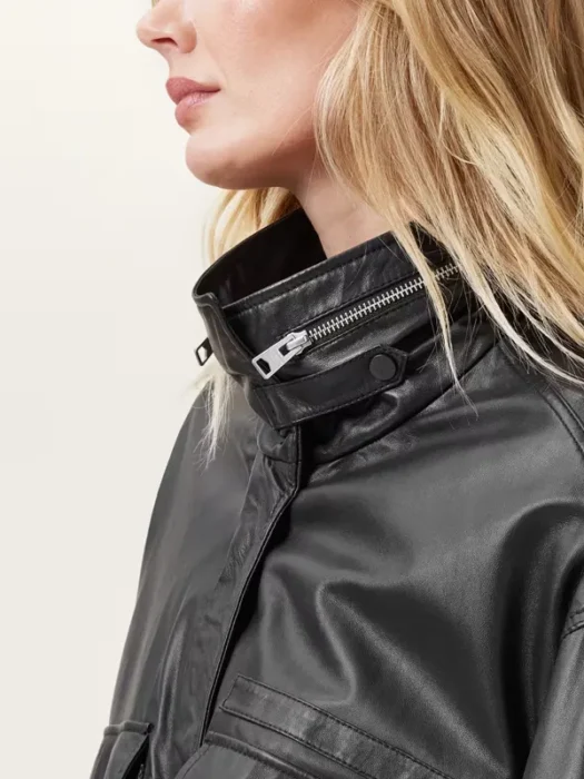 Clay Funnel Neck Cropped Jacket