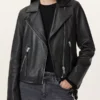 Dalby Slim Fit Black Biker Jacket