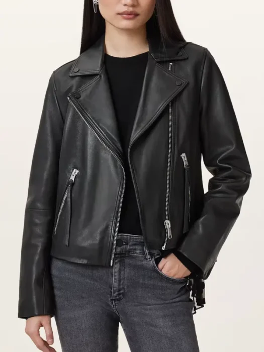 Dalby Slim Fit Black Biker Jacket