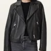 Dalby Slim Fit Black Leather Biker Jacket