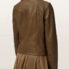 Dalby Slim Fit Leather Biker Jacket Back