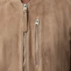 Kemble Corn Brown Suede Bomber Jacket