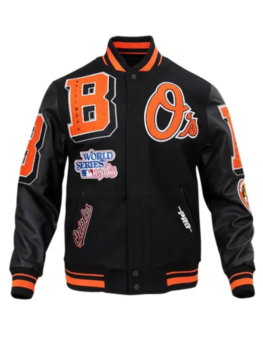 MLB BALTIMORE ORIOLES MASHUP MEN'S RIB WOOL VARSITY JACKET