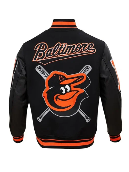 MLB BALTIMORE ORIOLES MASHUP WOOL VARSITY JACKET BACK
