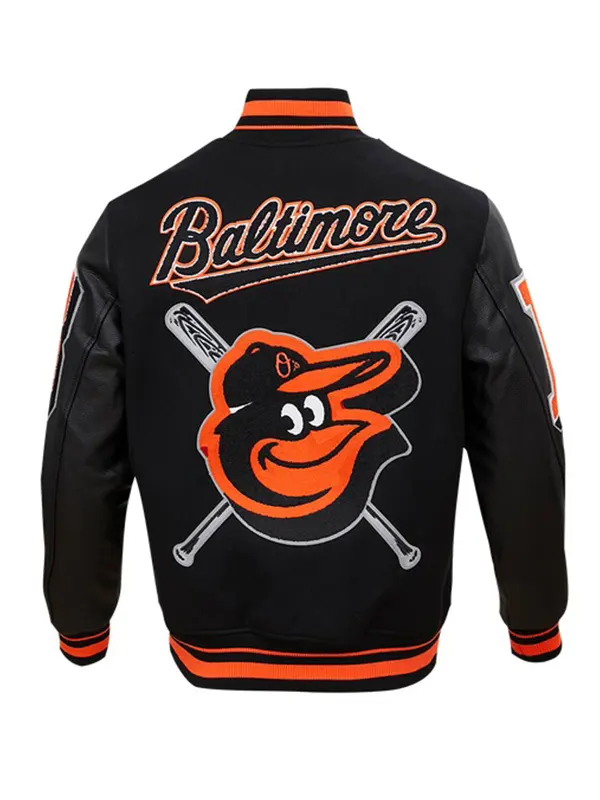 MLB BALTIMORE ORIOLES MASHUP WOOL VARSITY JACKET BACK