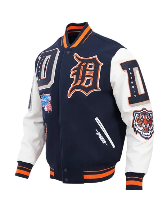 MLB DETROIT TIGERS MASHUP MEN'S RIB WOOL VARSITY JACKET