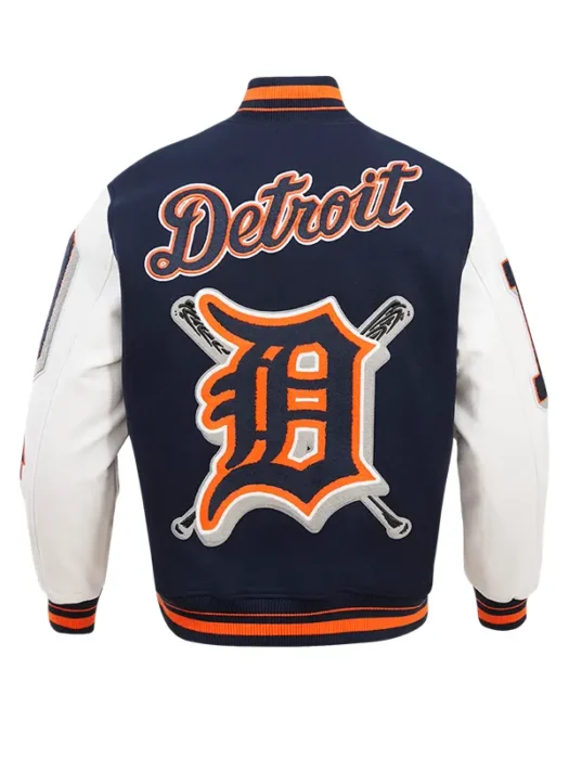 MLB DETROIT TIGERS MASHUP WOOL VARSITY JACKET BACK