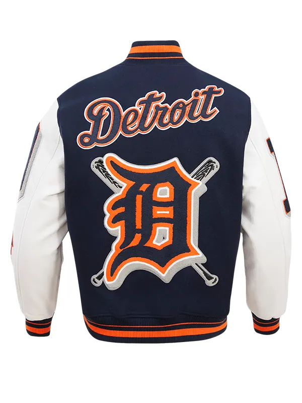 MLB DETROIT TIGERS MASHUP WOOL VARSITY JACKET BACK