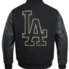 MLB LOS ANGELES DODGERS BLACK & GOLD MEN'S WOOL VARSITY JACKET BACK