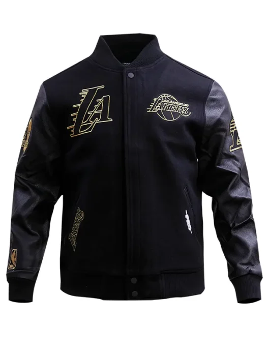 MLB LOS ANGELES DODGERS BLACK & GOLD S WOOL VARSITY JACKET