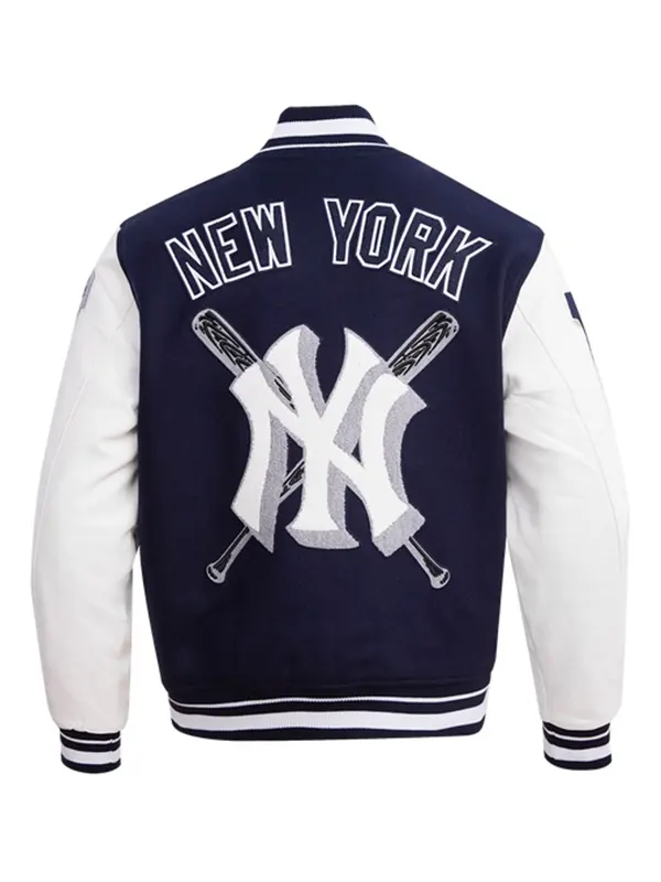 MLB NEW YORK YANKEES MASHUP MEN’S RIB WOOL VARSITY JACKET BACK