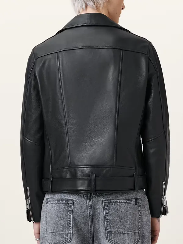 Mick Leather Biker Jacket Back