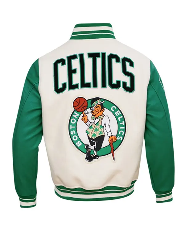 NBA BOSTON CELTICS RETRO CLASSIC MEN’S WOOL VARSITY JACKET BACK