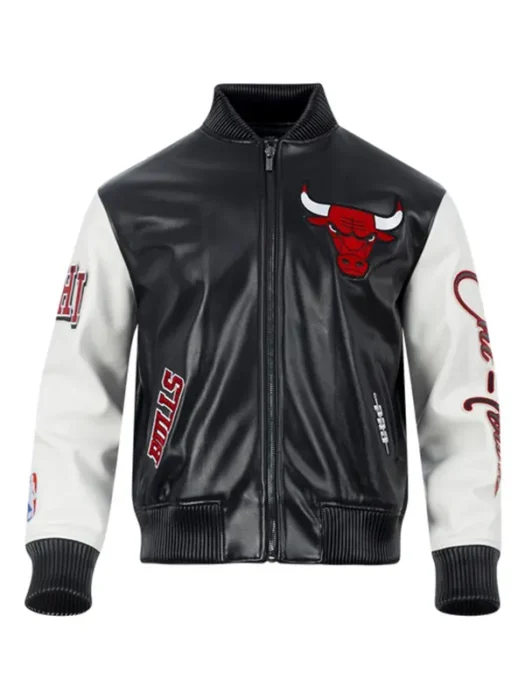 NBA CHICAGO BULLS CITY SIGNATURE LEATHER VARSITY JACKET