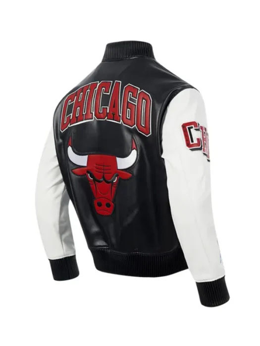 NBA CHICAGO BULLS CITY SIGNATURE MEN'S LEATHER VARSITY JACKET BACK
