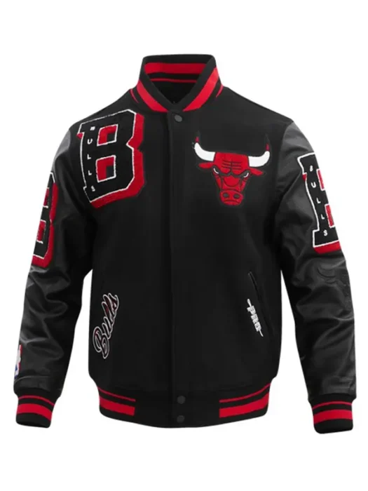 NBA CHICAGO BULLS MASHUP MEN'S RIB WOOL VARSITY JACKET