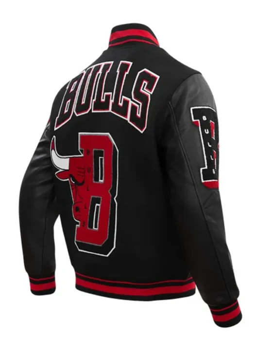 NBA CHICAGO BULLS MASHUP MEN'S RIB WOOL VARSITY JACKET BACK