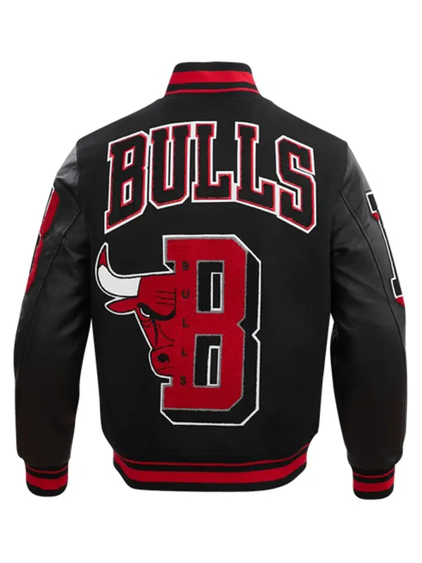NBA CHICAGO BULLS MASHUP WOOL VARSITY JACKET BACK
