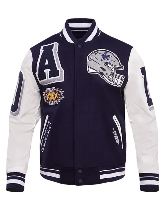 NFL DALLAS COWBOYS MASHUP MEN'S RIB WOOL VARSITY JACKET