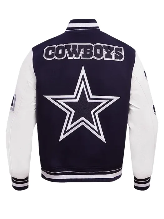 NFL DALLAS COWBOYS MASHUP MEN'S RIB WOOL VARSITY JACKET BACK