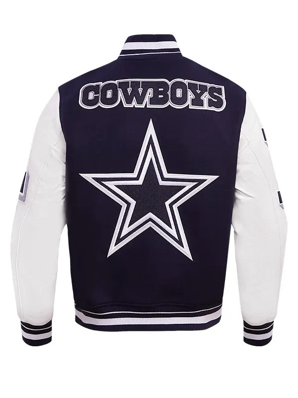 NFL DALLAS COWBOYS MASHUP MEN’S RIB WOOL VARSITY JACKET BACK