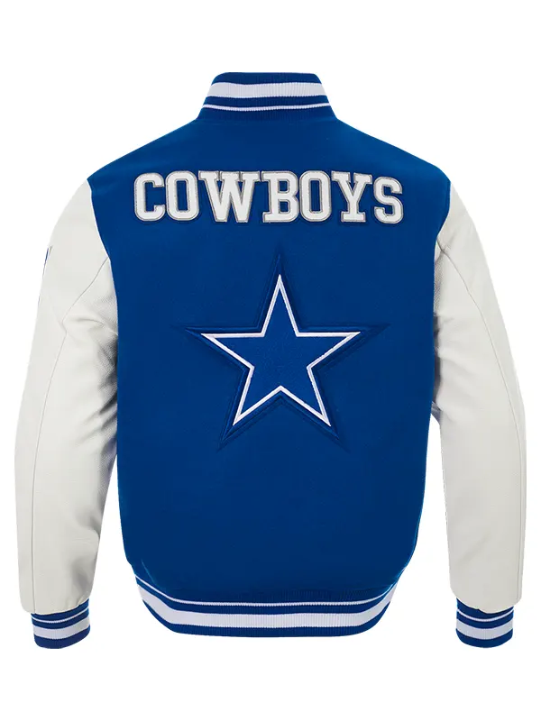 NFL DALLAS COWBOYS RETRO CLASSIC MEN’S RIB WOOL VARSITY JACKET BACK