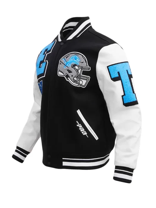 NFL DETROIT LIONS MASHUP MEN'S RIB WOOL VARSITY JACKET