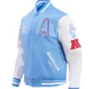 NFL HOUSTON OILERS RETRO CLASSIC WOOL VARSITY JACKET