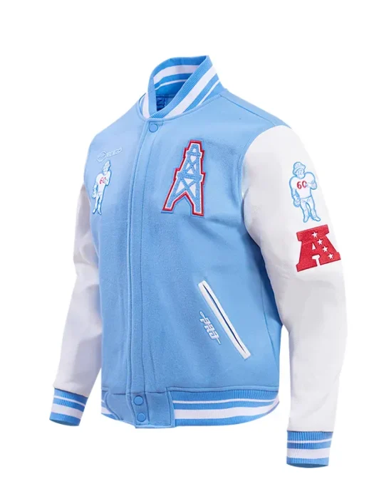 NFL HOUSTON OILERS RETRO CLASSIC WOOL VARSITY JACKET